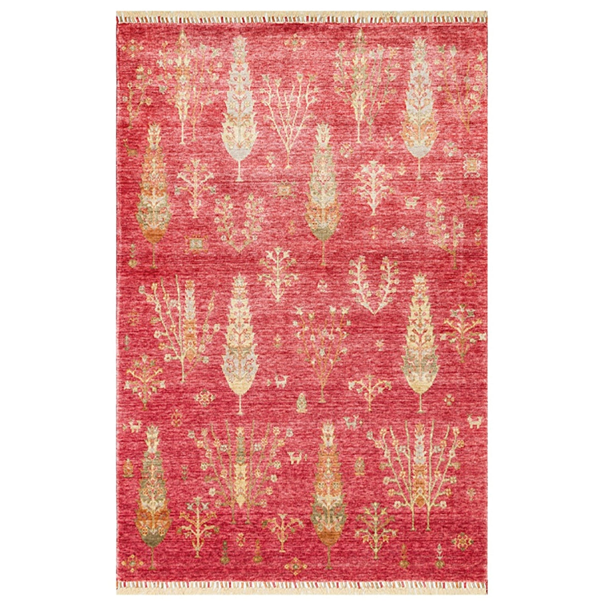 ZARA ZR 08 Red Autumn Artisan Tencel Rug | Hand-Loomed, Non-Shedding & Easy-Clean