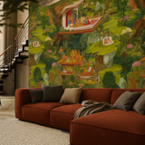 Emerald Terrace Wallpaper – Nature’s Regal Harmony – Available in Printed and Embossed Versions for Eclectic Interiors
