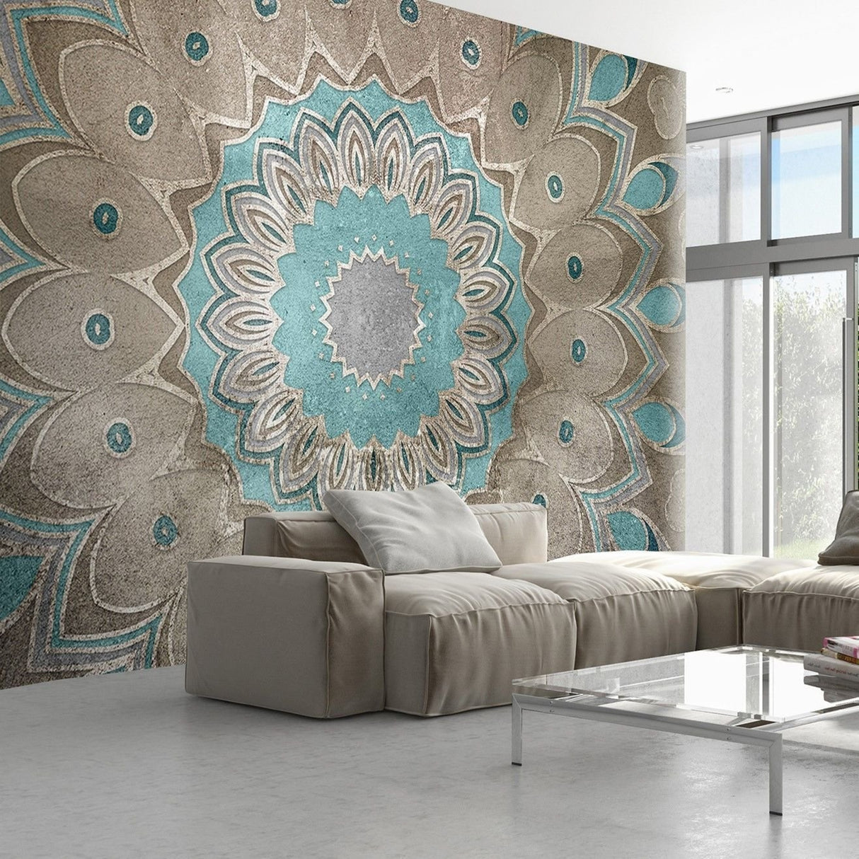 Jala Mandala Wallpaper – Elegant Contemporary Geometric Wall Décor
