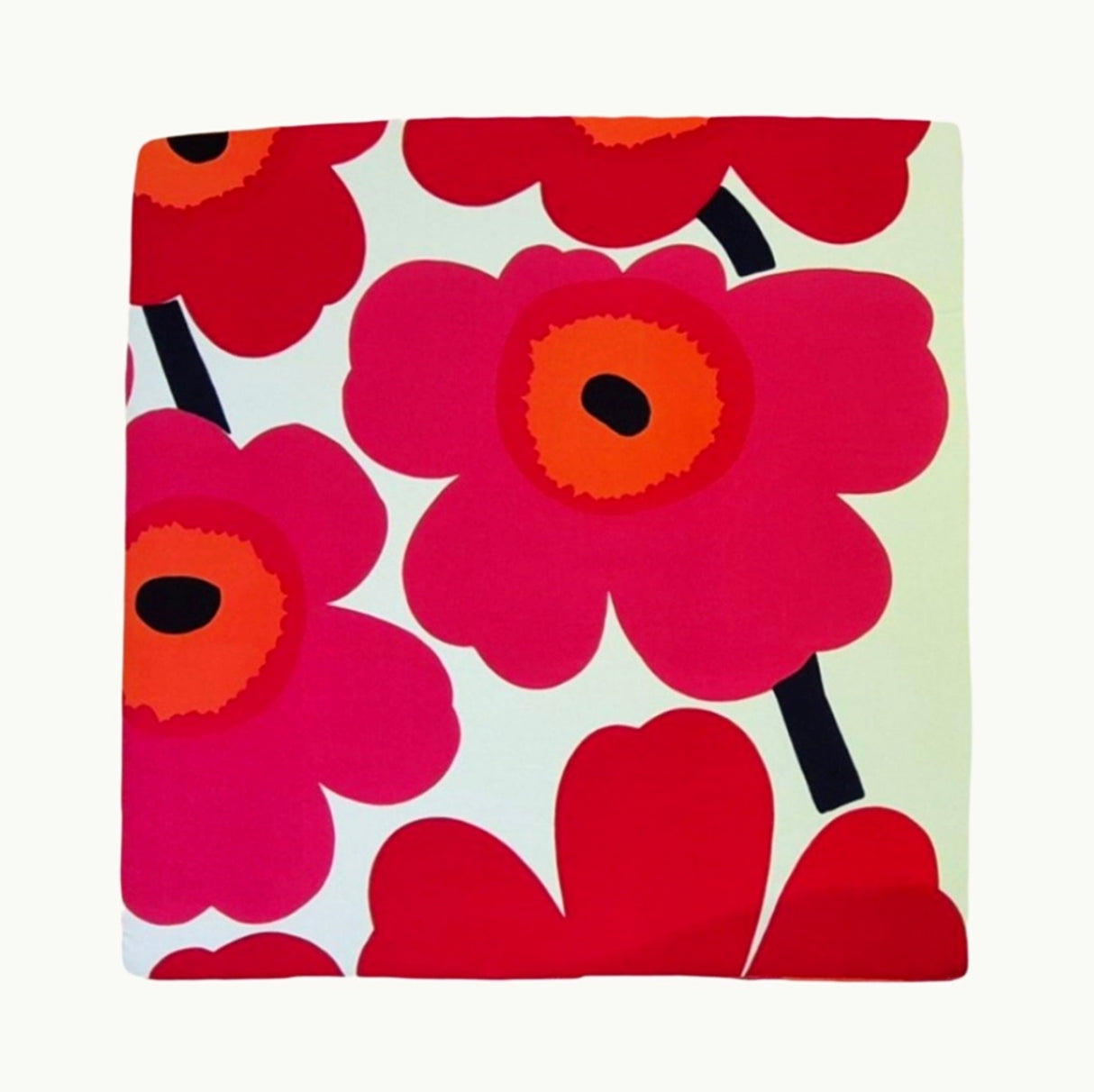 Bloom-Pop Maxi Coffee Table - Handmade Coffee Table with Marimekko Fabric Floral Pattern