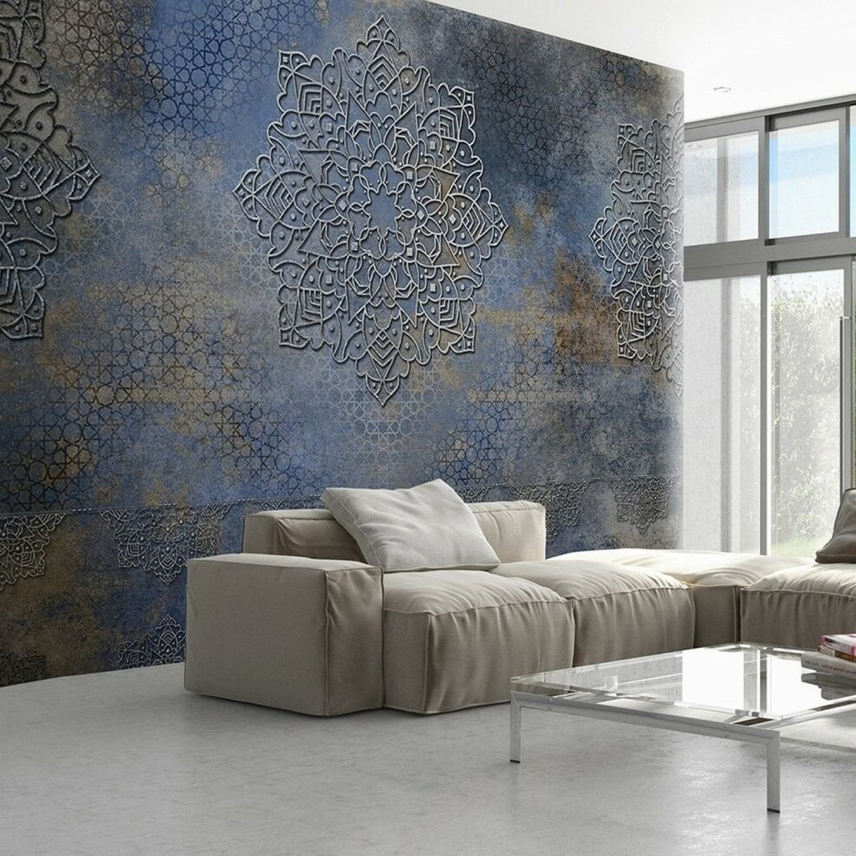 Nila Mandala Wallpaper – Elegant Contemporary Geometric Wall Décor