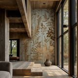Rust Botanical Fern Wallpaper – Nature-Inspired Elegance for Modern Interiors