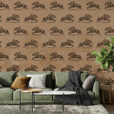 Galloping Heritage Wallpaper – Vintage Equestrian Art Mural for Classic Interiors