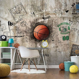 Basketball Court Wallpaper – Contemporary Sports-Inspired Dynamic Wall Décor