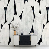Papel pintado con patrones elípticos y textura de yeso: geometría abstracta moderna