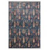 ZARA ZR 08 Navy Turquoise Artisan Tencel Rug | Hand-Loomed, Non-Shedding & Easy-Clean
