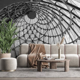Dimensional Serenity Wallpaper – Modern 3D Geometric Relief with Sculptural Shadows