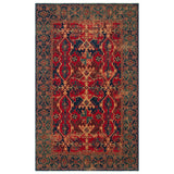 KADIM KDM 01 Navy Red - Anatolian Motif Artisan New Zealand Wool Rug | Hand-Loomed, Non-Shedding & Easy-Clean