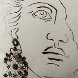 Mythos Sophie White Hand Embroidered Linen Cushion – Elegant Home Décor Accent for Stylish Interiors