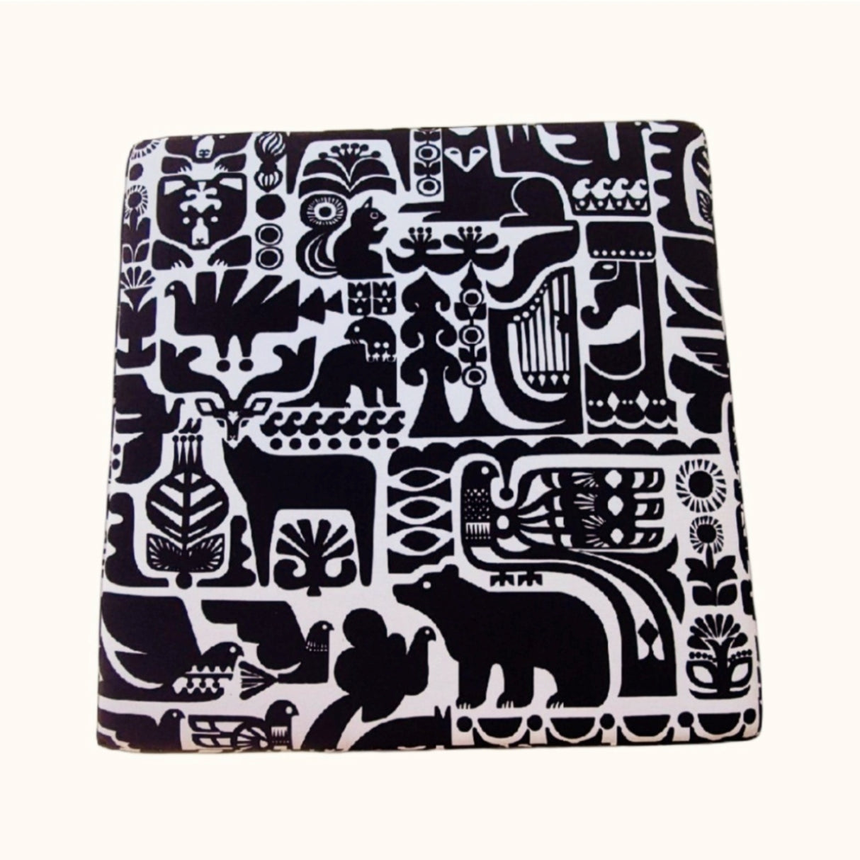 Safari Coffee Table - Handmade Coffee Table with Marimekko Fabric Animal Pattern