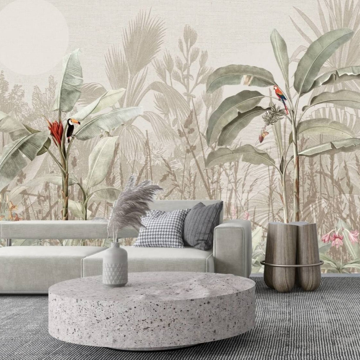 Tropical Trees & Parrots Wallpaper, Featured In The Series "Prettier Than You" - Exotic Tropical Design