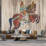Bohemian Decorated Horse Wallpaper – Ethnic Artistic Wall Mural for Sophisticated Interiors