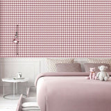 Vintage Pink & Ivory Houndstooth Wallpaper – Modern Geometric Pattern for Stylish Interiors