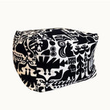 Safari Pouf – Handmade Ottoman Seat with Marimekko Fabric Animal Pattern