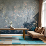 Mural de pared Jardín Celestial: Arte floral chinoiserie pintado a mano para interiores elegantes
