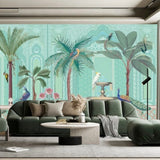Exotic Birds In The Palace Garden Wallpaper – Oriental Mural For Elegant Interiors