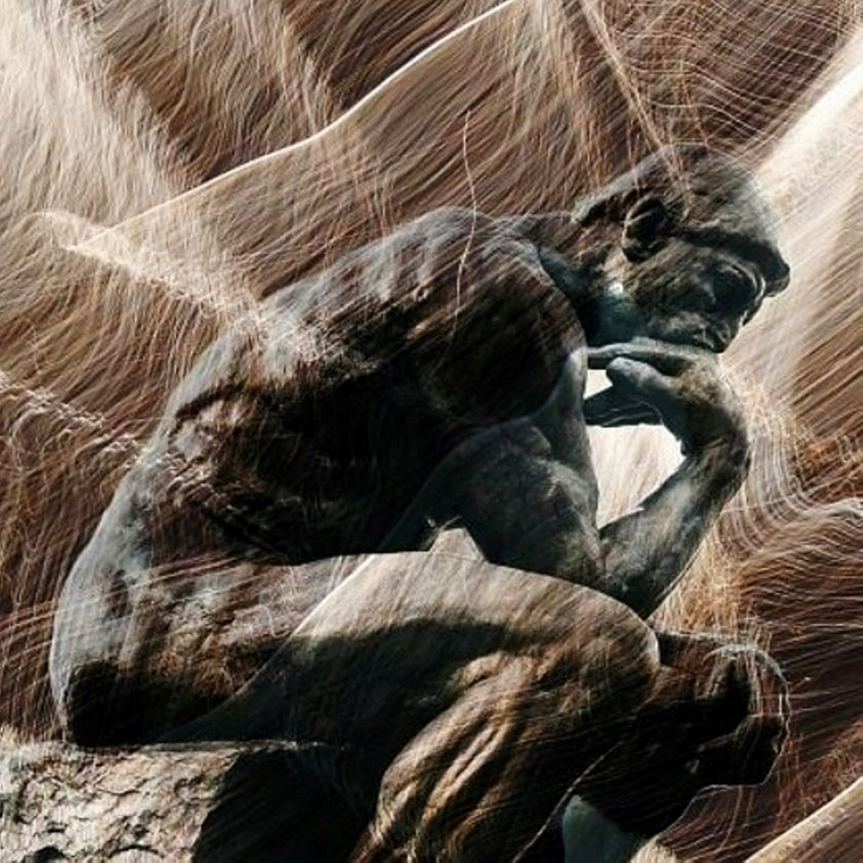 Rodin’s The Thinker Wallpaper — 3D Effect Iconic Sculpture Mural for Artistic Interior