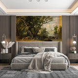 Classic Forest Landscape Wallpaper – Vintage Artistic Nature Wall Mural for Timeless Interiors