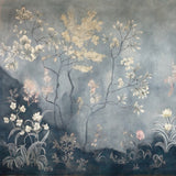 Mural de pared Jardín Celestial: Arte floral chinoiserie pintado a mano para interiores elegantes