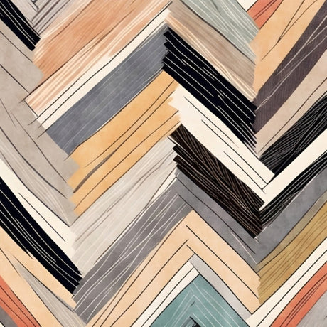 Terra Lines Duvar Kağıdı – Çağdaş İç Mekanlar İçin Modern Geometrik Şevron Duvar Resmi