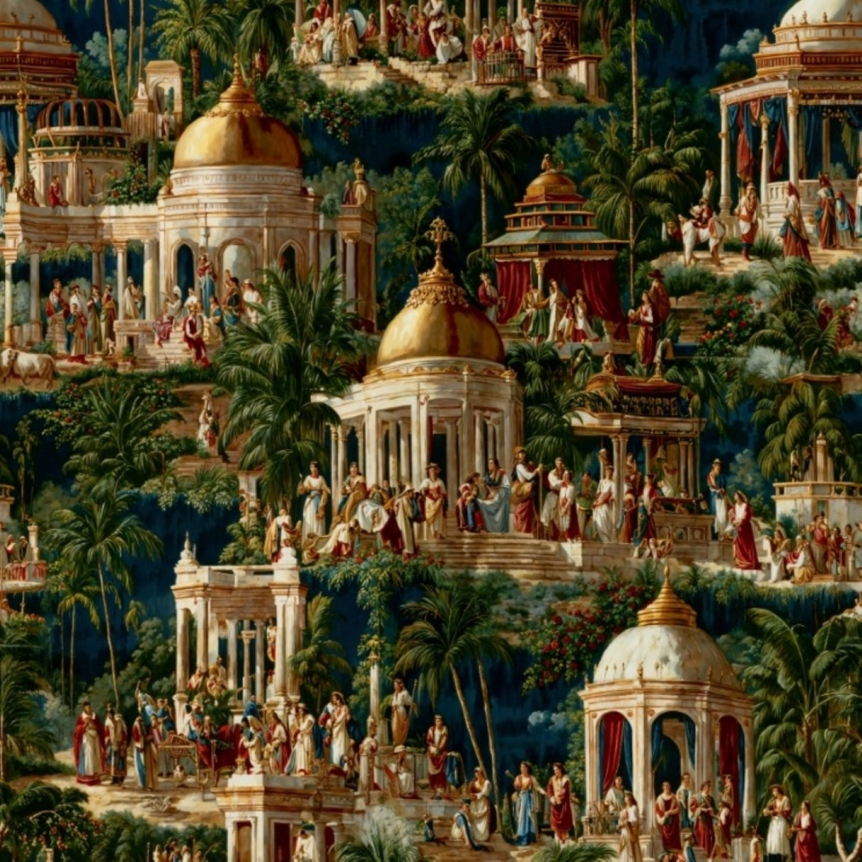 Oriental Palace Mural Wallpaper – Available In Printed And Embossed Versions For Sophisticated Interiors
