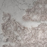 Marble Baroque Majesty – 3D Relief Carvings on Marble - Available in Printed and Embossed Versions for Sophisticated Interiors
