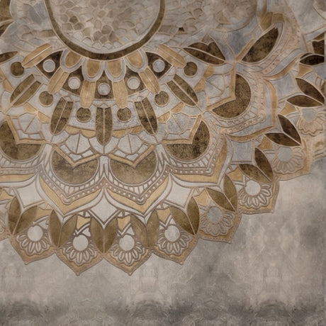 Kahverengi Amsterdam Mandala Duvar Kağıdı – Zarif Çağdaş Geometrik Duvar Dekoru