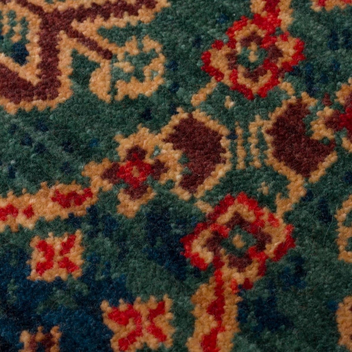 KADIM KDM 01 Navy Red - Anatolian Motif Artisan New Zealand Wool Rug | Hand-Loomed, Non-Shedding & Easy-Clean
