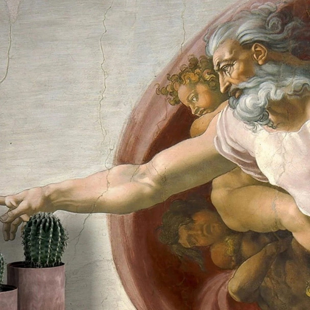 Divine Touch Mural – Renaissance-Inspired Wall Art for Timeless Interiors
