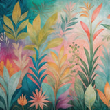 Tropical Bloom Mural Wallpaper – Vibrant Botanical Wall Art for Artistic Interiors
