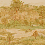 Golden Grove Mural Wallpaper – Hand-Painted Landscape for Timeless Interiors