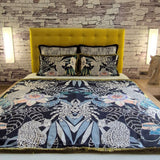 Whispering Tiger Throw – Double-Sided Faux Suede Bed Throw with Elegant Polycotton Ruffles