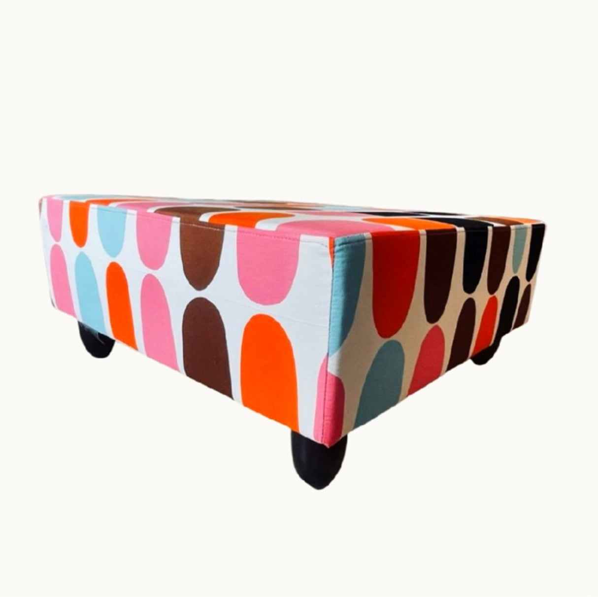 Capsula Coffee Table - Handmade Coffee Table with Marimekko Fabric Geometric Pattern
