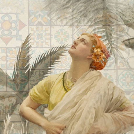 Ancient Ladies Botanical Mural, Muted Elegance Edition - Classical Art-Inspired Mural