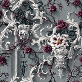 Baroque Bloom Wallpaper – Sculpted Elegance – Available in Printed and Embossed Versions for Heritage Interiors