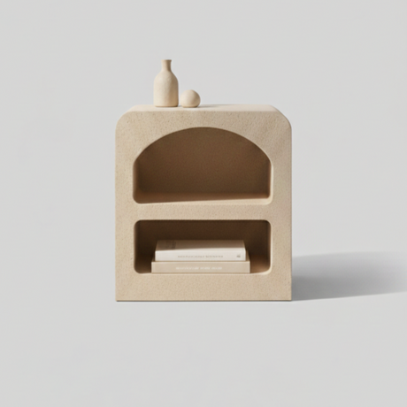 Almara Floor Display Unit – Wabi-Sabi Inspired Sculptural Side Table with Organic Form and Natural Texture