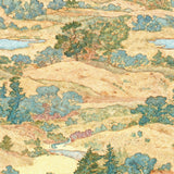 Golden Terrain Wallpaper – Artistic Landscape Mural for Tranquil Interiors