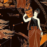 Ancient Greek Women & Lyre Wallpaper – Mythological Harmony Mural for Artistic Interiors  Description:
