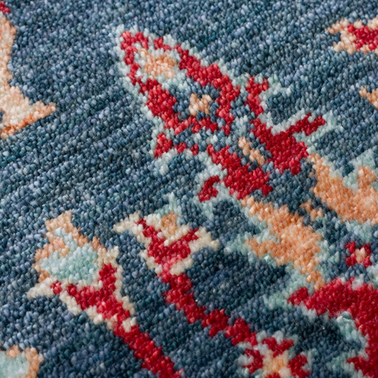 ZARA ZR 08 Navy Turquoise Artisan Tencel Rug | Hand-Loomed, Non-Shedding & Easy-Clean