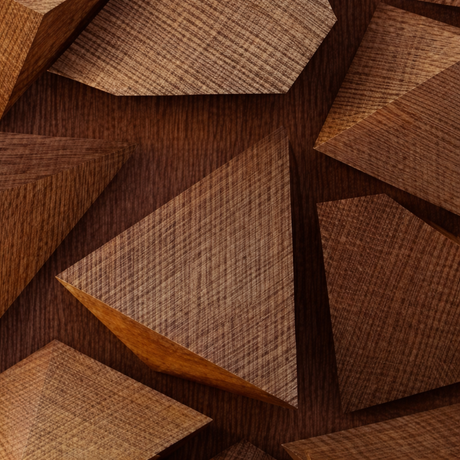 Sculpted Timber Harmony – 3D Geometric Wood Relief with Interlocking Natural Grain
