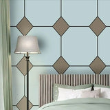 Vintage Mint & Charcoal Tile Wallpaper – Retro Karo Design for Modern Interiors