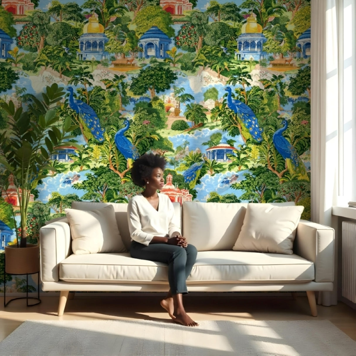 Papel pintado Royal Eden – Dorado y Esmeralda – Disponible en versiones impresas y en relieve para interiores elegantes