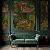 Emerald Terrace Wallpaper – Nature’s Regal Harmony – Available in Printed and Embossed Versions for Eclectic Interiors