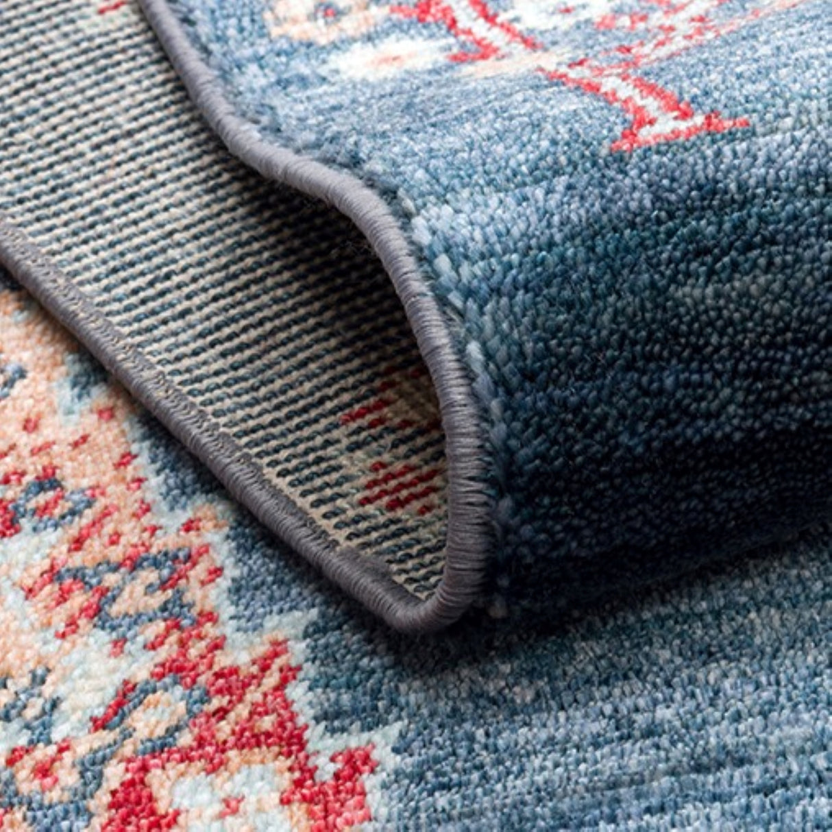 ZARA ZR 08 Navy Turquoise Artisan Tencel Rug | Hand-Loomed, Non-Shedding & Easy-Clean