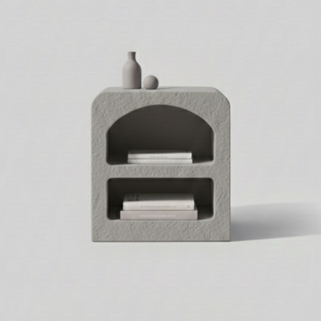 Almara Floor Display Unit – Wabi-Sabi Inspired Sculptural Side Table with Organic Form and Natural Texture