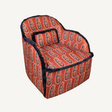 Braxely Koltuk – Polyester Kadife Kumaşlı, Paisley Desenli Ahşap Koltuk