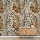 Rust Botanical Fern Wallpaper – Nature-Inspired Elegance for Modern Interiors