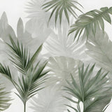 Botanical Mist Wallpaper – Tropical Green Leaf Mural for Calm and Airy Interiors