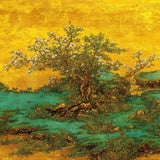Golden Meadow Mural Wallpaper – Hand-Painted Landscape for Refined Interiors