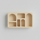 Aura Floor Display Unit – Wabi-Sabi Inspired Sculptural Shelving with Organic Form and Natural Texture